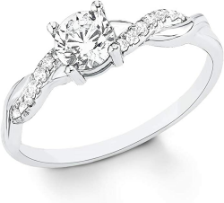 s.Oliver Ring für Damen, Sterling Silber 925, Zirkonia