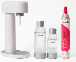 mySoda Wassersprudler »Ruby«, aus langlebigem Aluminium gefertigt, 2 PET-Flaschen, kompatibel mit 60l/425g CO2 Zylindern