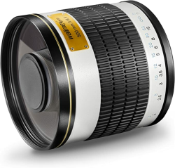 Walimex Pro 500mm 1:6,3 DSLR Spiegel-Teleobjektiv für Canon EF Objektivbajonett weiß ( für Vollformat Sensor gerechnet, Filterdurchmesser 34mm, inkl. Schutzdeckel)