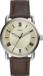 FOSSIL Herrenuhr Copeland, 42mm Gehäusegröße, Quarzwerk, Lederarmband FS5663