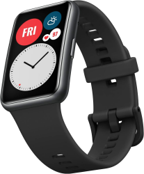 Huawei Watch Fit - Schwarz - intelligente Uhr mit Riemen - Silikon - Graphitschwarz - Bandgröße 130-210 mm - Anzeige 4.2 cm (1.64") - 4 GB - Bluetooth - 21 g