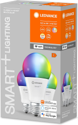 Ledvance 3er Set SMART+ WiFi 14-W-LED-Lampe A100, E27, 1521 lm, RGBW, 2700-6500 K, dimmbar, App