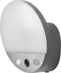 LEDVANCE SMART+ WIFI WALL ROUND CAMERA 10,5cm - Außenlampe mit Bewegungsmelder, Tageslichtsensor und HD-Kamera