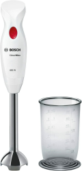 Bosch CleverMixx MSM24100 - Stabmixer - abnehmbarer Edelstahlfuß - 4 Klingen - Leistung 400 Watt - Farbe: weiß