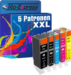 Tito-Express PlatinumSerie 5 Druckerpatronen kompatibel mit Canon PGI-580 CLI-581 XXL | Für Pixma
