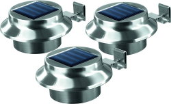 EASYmaxx Solar-Dachrinnenleuchten 3er Set, Edelstahl | Außenbeleuchtung | Kabellos | Beleuchtung