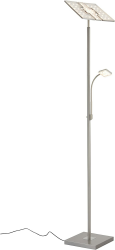 Briloner Leuchten - LED Stehlampe mit flexibler Leselampe, eckiger 2-teilig kipp- & schwenkbarer Leuchtenkopf, stufenlos dimmbar [Energieklasse F]