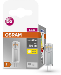 Osram LED-Leuchtmittel G4 1,8 W Warmweiß 200 lm 5er Set 3,6 x 1,3 cm (H x Ø)