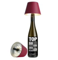 Sompex Akku Leuchte Top | Flaschenaufsatz | Kunststoff | Verschiedene Farben, Farbe:bordeaux