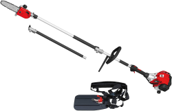 Grizzly Tools Benzin Langstiel Kettensäge BKS 25 L Motorsäge Hochentaster - 2- Takt-Motor - 1,1 PS - 25cc - 23cm Schnittlänge - Easy Start - Oregon Schwert und Kette