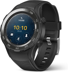 Huawei Watch 2 Sports - 45 mm - schwarz Kohlefaser - intelligente Uhr mit Sportband - Handgelenkgröße: 140-210 mm - Anzeige 3 cm (1.2") - 4 GB - Wi-Fi, NFC, Bluetooth - 40 g