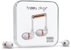 Happy Plugs In-Ear Kopfhörer mit Mikrofon, Fernbedienung und Silikon-Ohrtips - Carrara Marmor