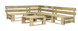 vidaXL 4-tlg. Garten-Sofagarnitur aus Paletten Holz