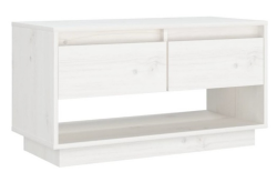 vidaXL TV-Schrank Weiß 74x34x40 cm Massivholz Kiefer