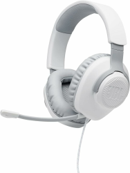 JBL Quantum 100 Over-Ear Gaming Headset – Wired 3,5 mm Klinke – Mit abnehmbarem Boom-Mikrofon – Kompatibel mit vielen Plattformen – Weiß