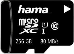 Hama - Flash-Speicherkarte (microSDXC-an-SD-Adapter inbegriffen) - 256 GB - UHS Class 1 / Class10 - microSDXC UHS-I
