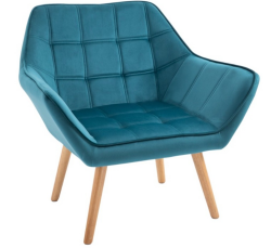 HOMCOM Einzelsessel Skandinavisches Design, Weiche Polsterung Grün 79 x 69,5 x 72,5 cm (BxTxH) | Ohrensessel Relaxsessel Sessel Samtsessel