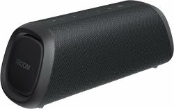 LG XBOOM Go XG5QBK Kabelloser Bluetooth-Lautsprecher, 20 W, Sound-Boost-Sound, wasserdicht IP67, Betriebsdauer 18 Stunden, Variable LED-Lichtfarbe, breite Konnektivität, Schwarz