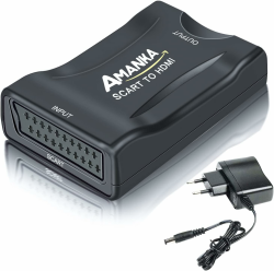 AMANKA Scart auf HDMI Konverter Video Audio Wandler 1080P HD Adapter für HDTV VHS STB Xbox PS3 Sky DVD Blu-ray usw