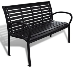 vidaXL Gartenbank 3-Sitzer 125cm WPC Stahl