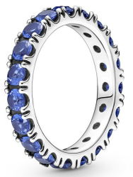 Pandora Damenring Silber - Funkelnde Unendlichkeit Blau