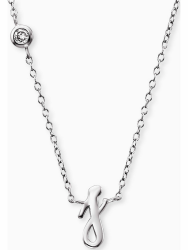 Engelsrufer Damen Halskette aus Sterling Silber mit Anhänger Buchstabe J - besetzt mit einem Zirkonia Stein - in zwei Längen verstellbar - Länge: 44cm