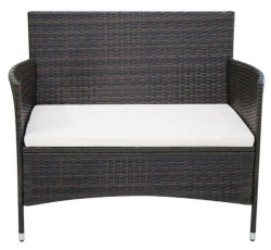 vidaXL Rattan-Gartenbank