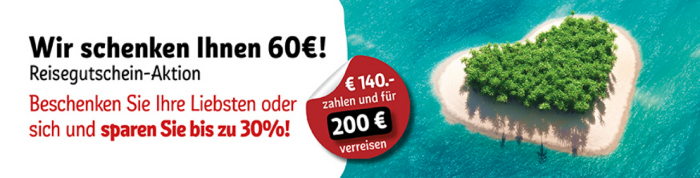 200€ REWE Reisegutschein für nur 140€!