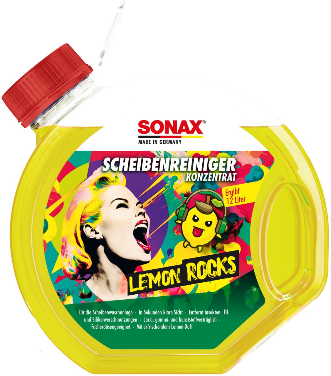 SONAX ScheibenReiniger Lemon Rocks (3 Liter) - Entfernt Insekten, Öl, Silikon Angebot bei HelloDeals