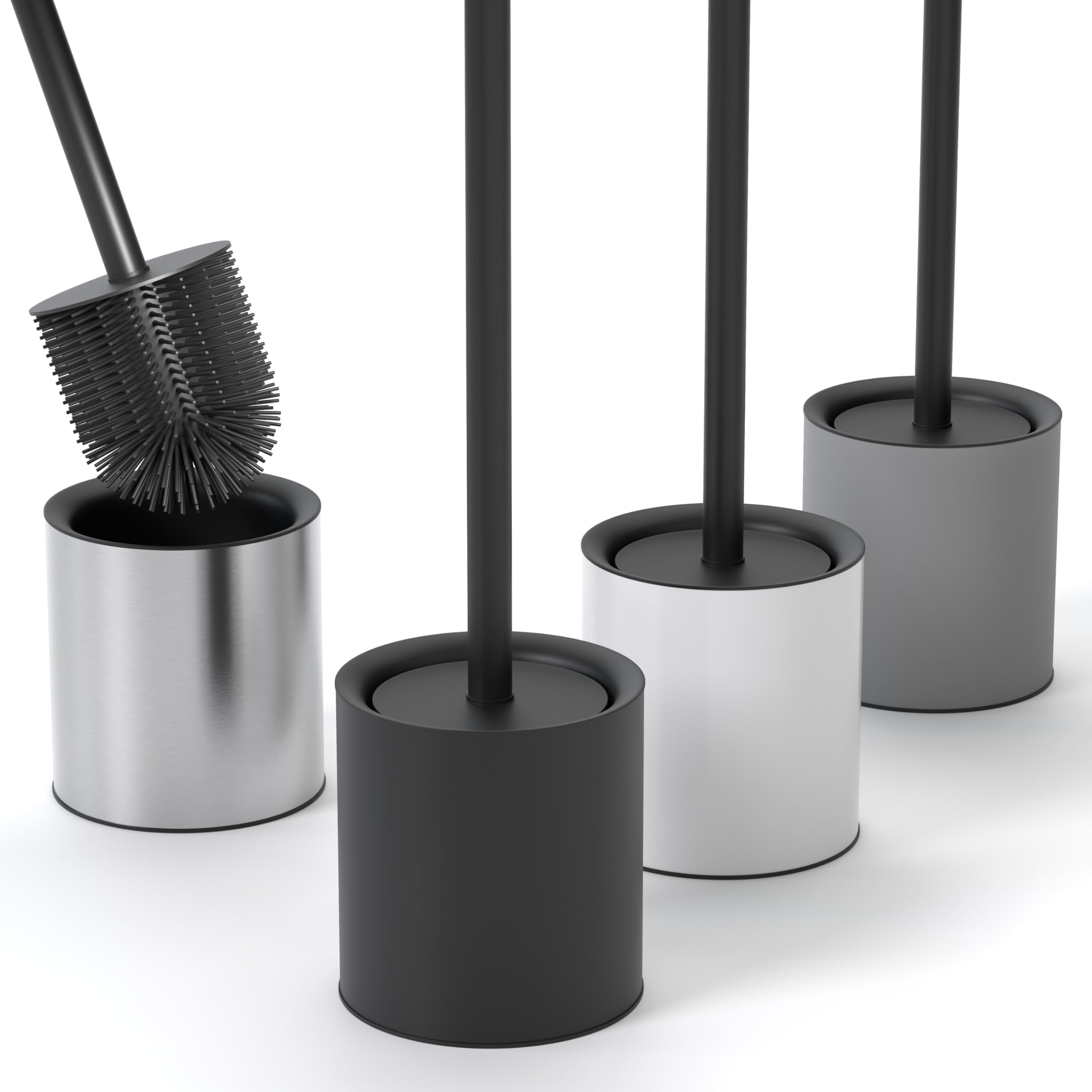 🚽🧼 SAVEGA - Klobürste Silikon Edelstahl - Antibakterielle Toilettenbürste mit stilvollem WC Bürstenhalter Angebot bei HelloDeals