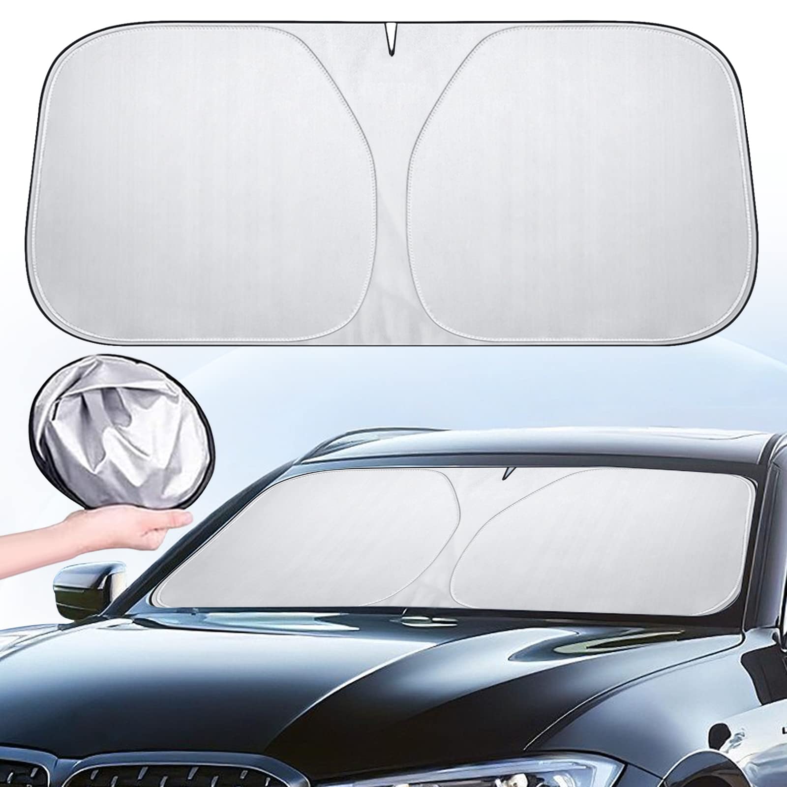 🚗 Sonnenschutz Auto Frontscheibe 142×80cm | Selbsthaftend | UV Hitzeschutz Angebot bei HelloDeals