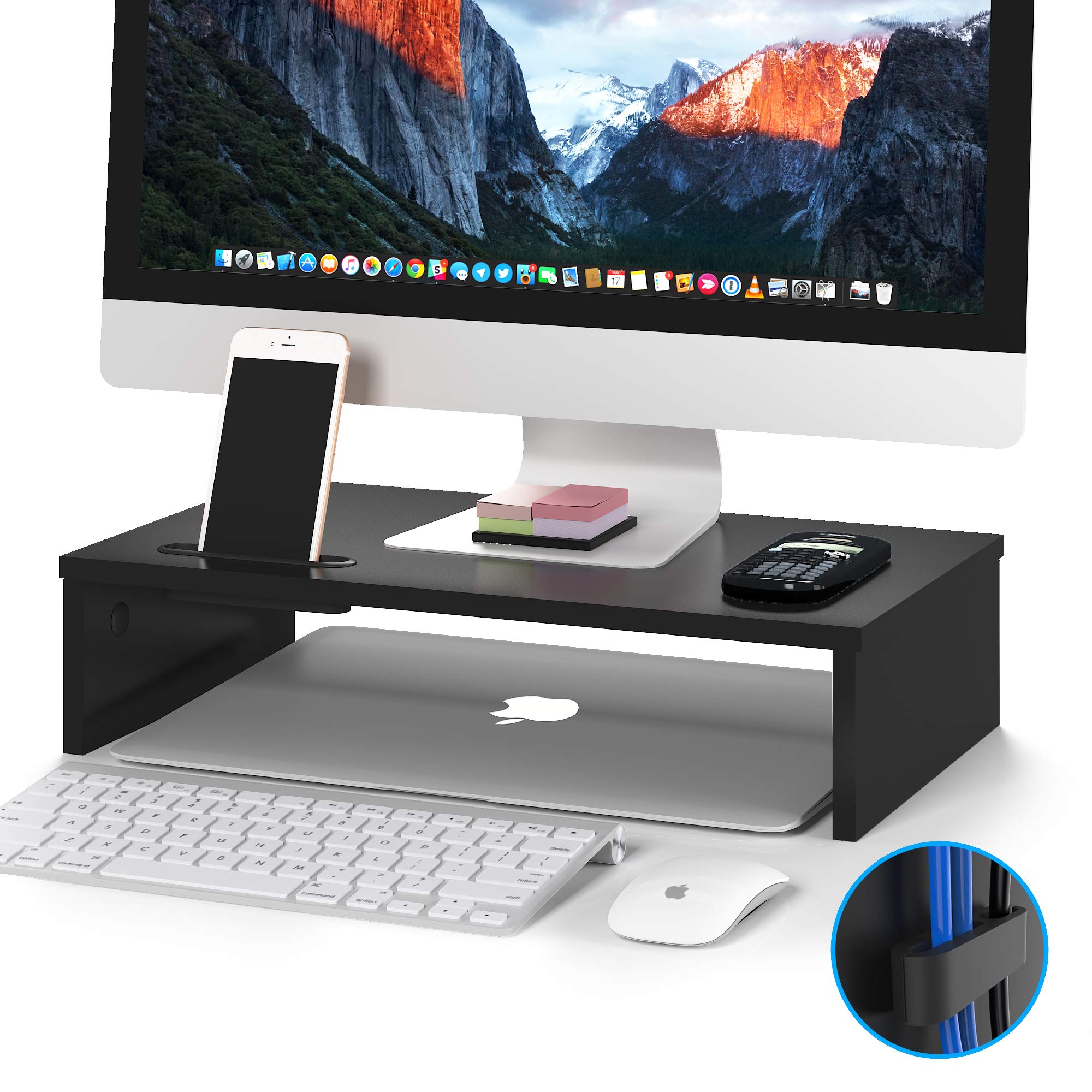 BONTEC Monitorständer | Ergonomischer Ständer mit Handyhalter | Umweltfreundlich und Platzsparend Angebot bei HelloDeals