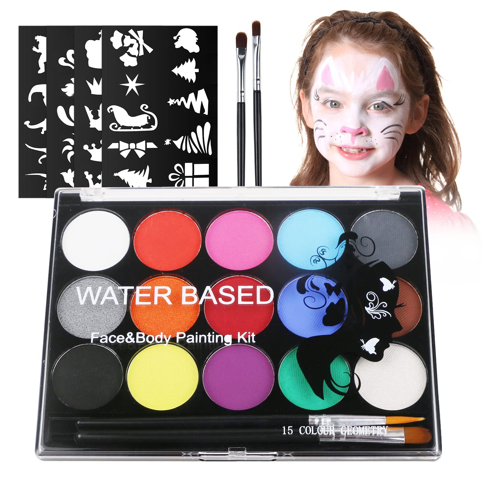 🎨 URAQT Kinderschminke Set: 15 Farben Schminkpalette für Halloween & Fasching! Angebot bei HelloDeals