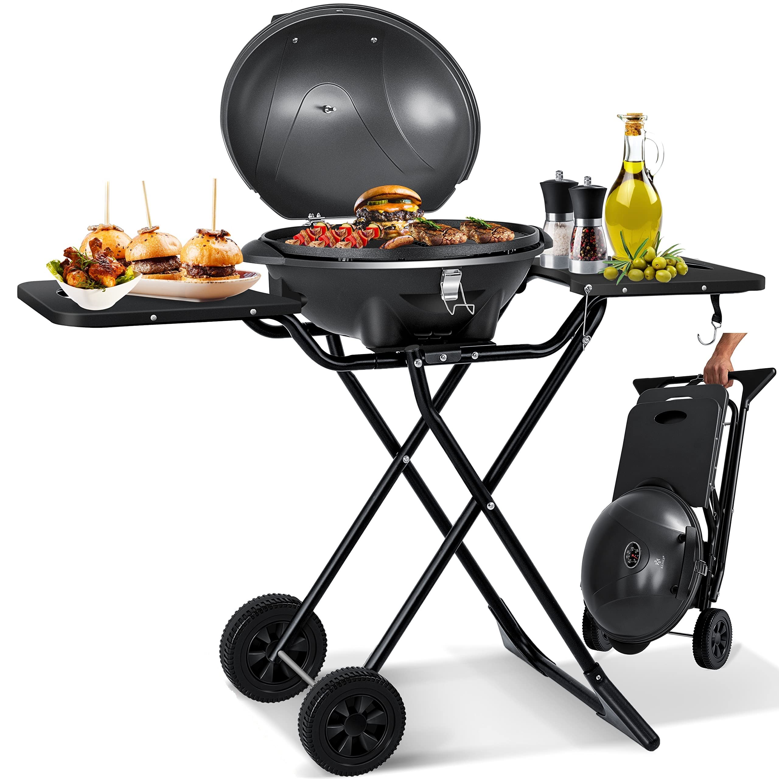 🔥 Angebot: KESSER® elektrischer Elektrogrill 2in1 Tischgrill - Standgrill mit Deckel und Standfuß 🔥 Angebot bei HelloDeals