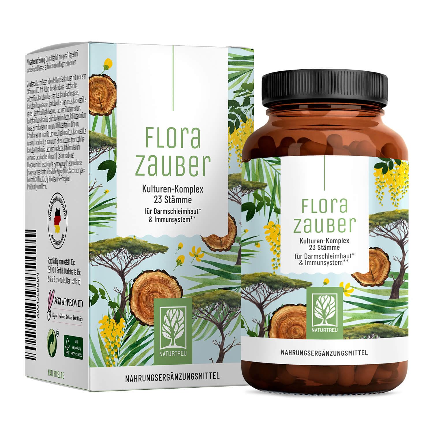 NATURTREU® Florazauber Kulturen Komplex - 23 Bakterienstämme, magensaftresistent & vegan 🌿 Angebot bei HelloDeals