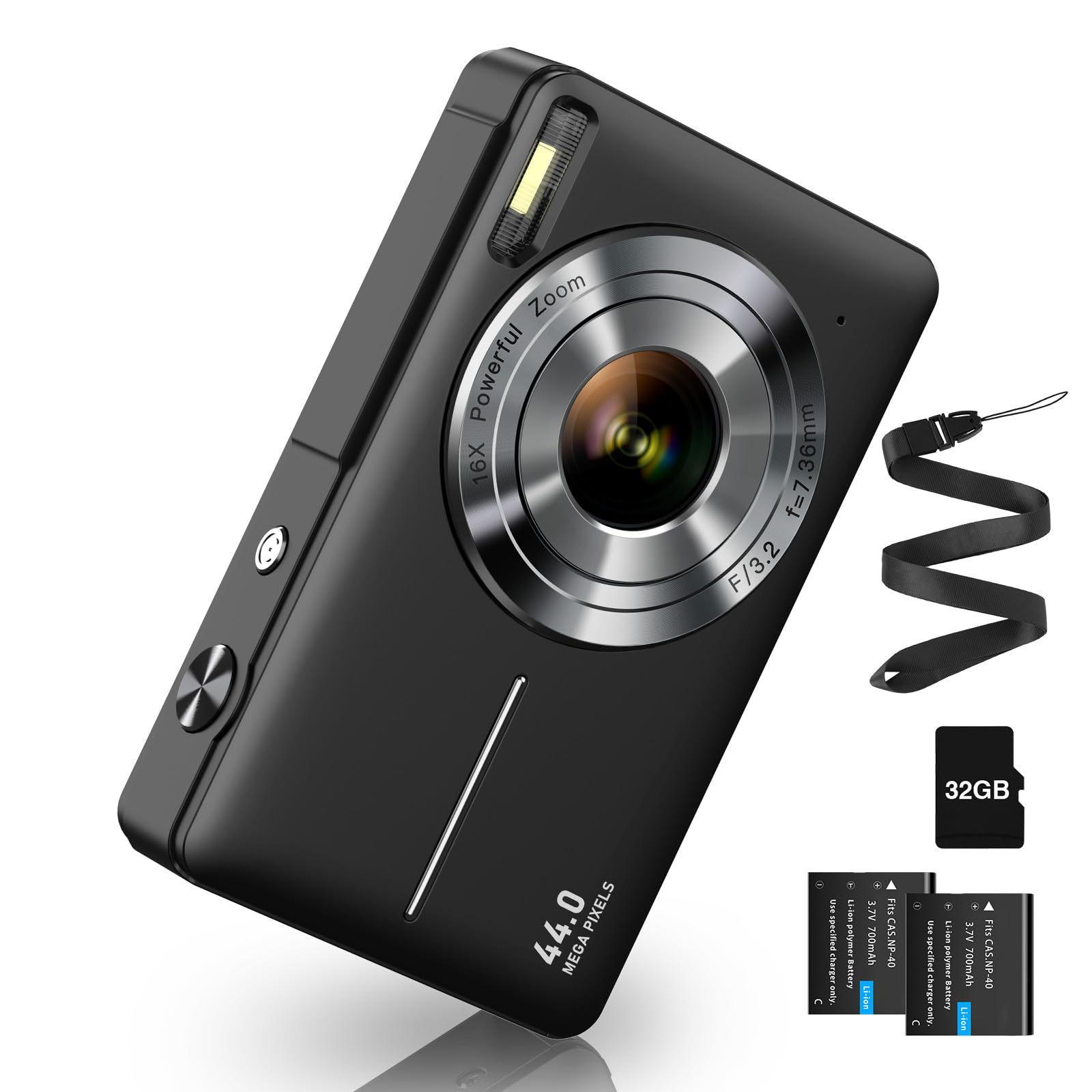 Digitalkamera 44MP FHD 1080p Fotoapparat Digital Kamera mit 32G Karte 📸 Angebot bei HelloDeals