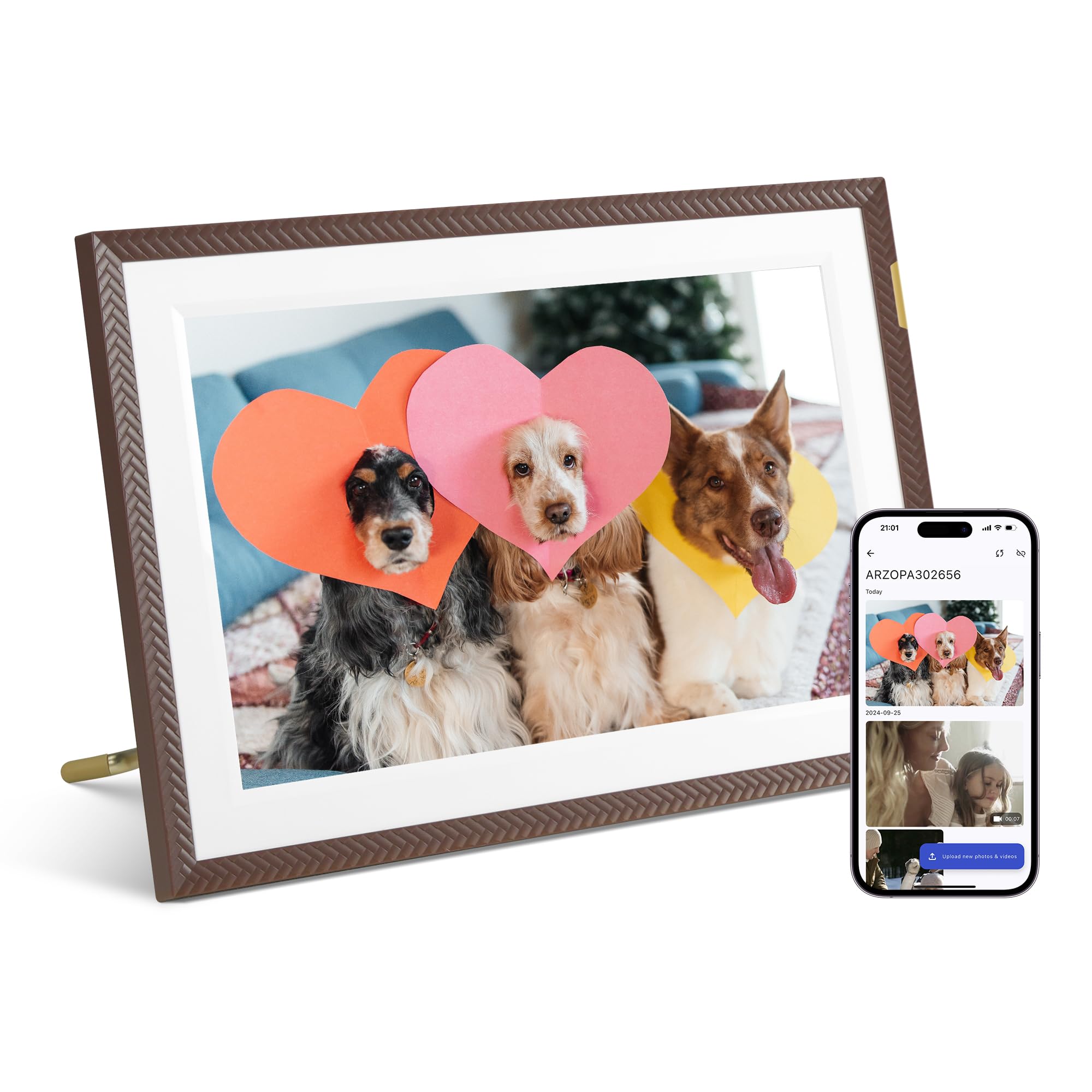 ARZOPA Digitaler Bilderrahmen WLAN 10,1 Zoll - D10 Braun Braun 10.1" Angebot bei HelloDeals