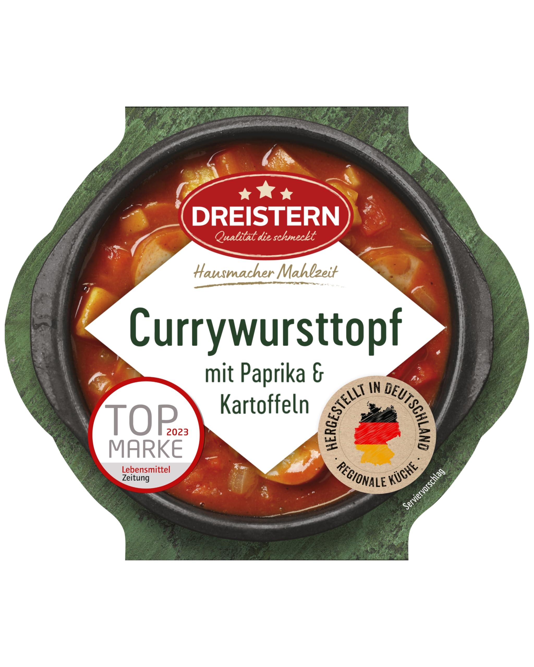 🌭🥔 DREISTERN Currywursttopf 400g | Mit Paprika & Kartoffeln | Herzhaftes Fertiggericht Angebot bei HelloDeals