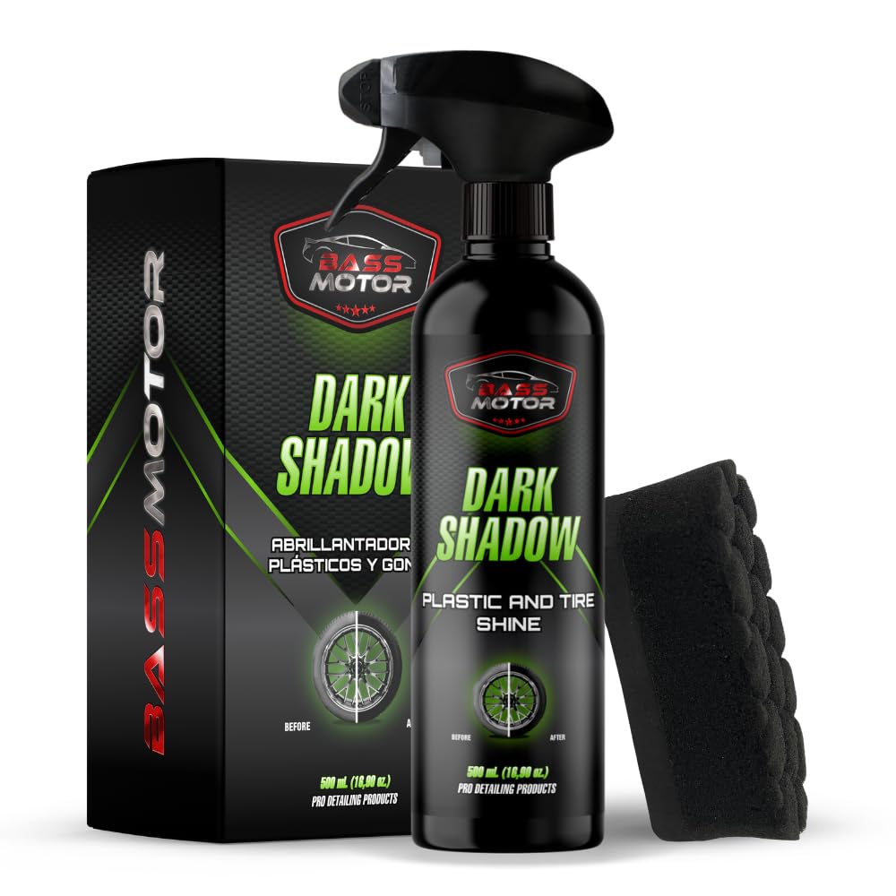🚗🌟 BassMotor Dark Shadow 500ml + Premium Schwamm - Kunststoff- und Reifenpolitur für Auto und Motorrad Angebot bei HelloDeals