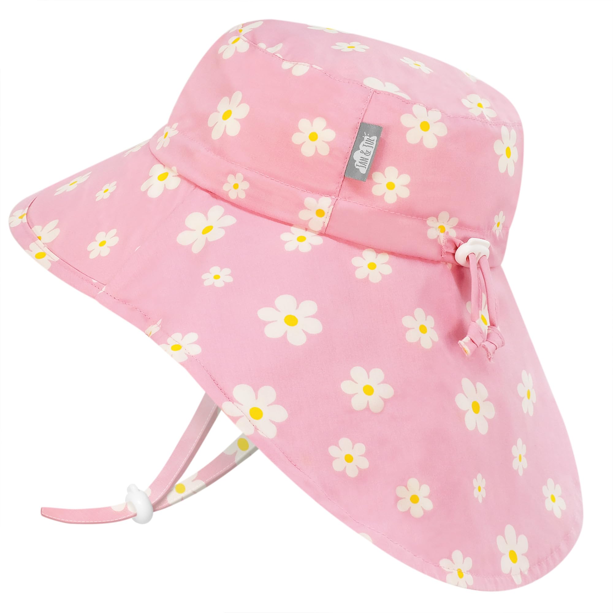 🌞 Jan & Jul Mädchen 'Grow-with-Me' Baumwoll-Xplorer-Sonnenhut mit großer Krempe 2-5 Jahre Pink Daisy 🌼 Angebot bei HelloDeals