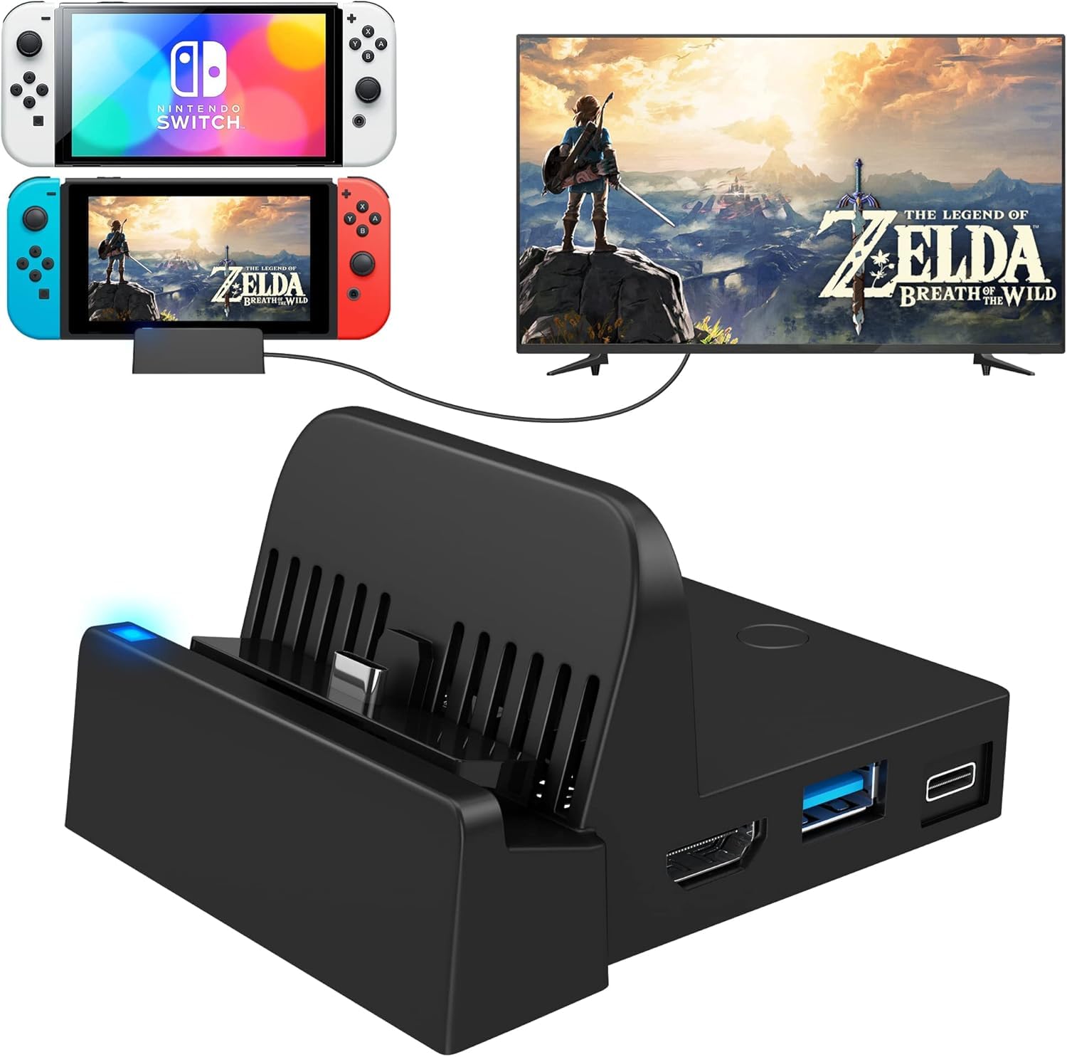 🎮 Ponkor Switch Docking Station für Switch/Switch OLED 🌟 4K HD Switch TV Dock 📺 Angebot bei HelloDeals