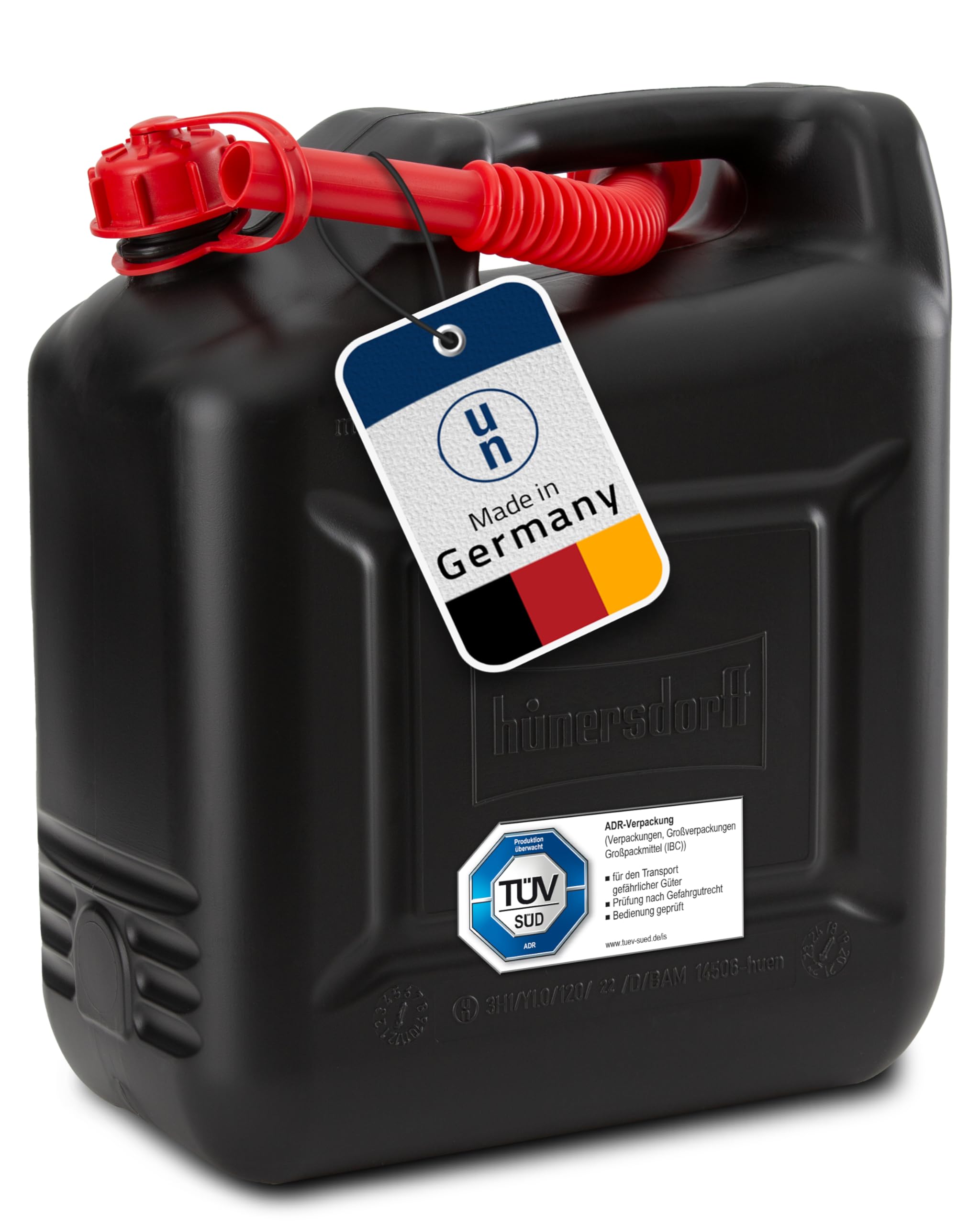 🚗 hünersdorff Kraftstoff-Kanister 862800 COMPACT 10l für Benzin, Diesel und andere Gefahrgüter 🛢️ Angebot bei HelloDeals