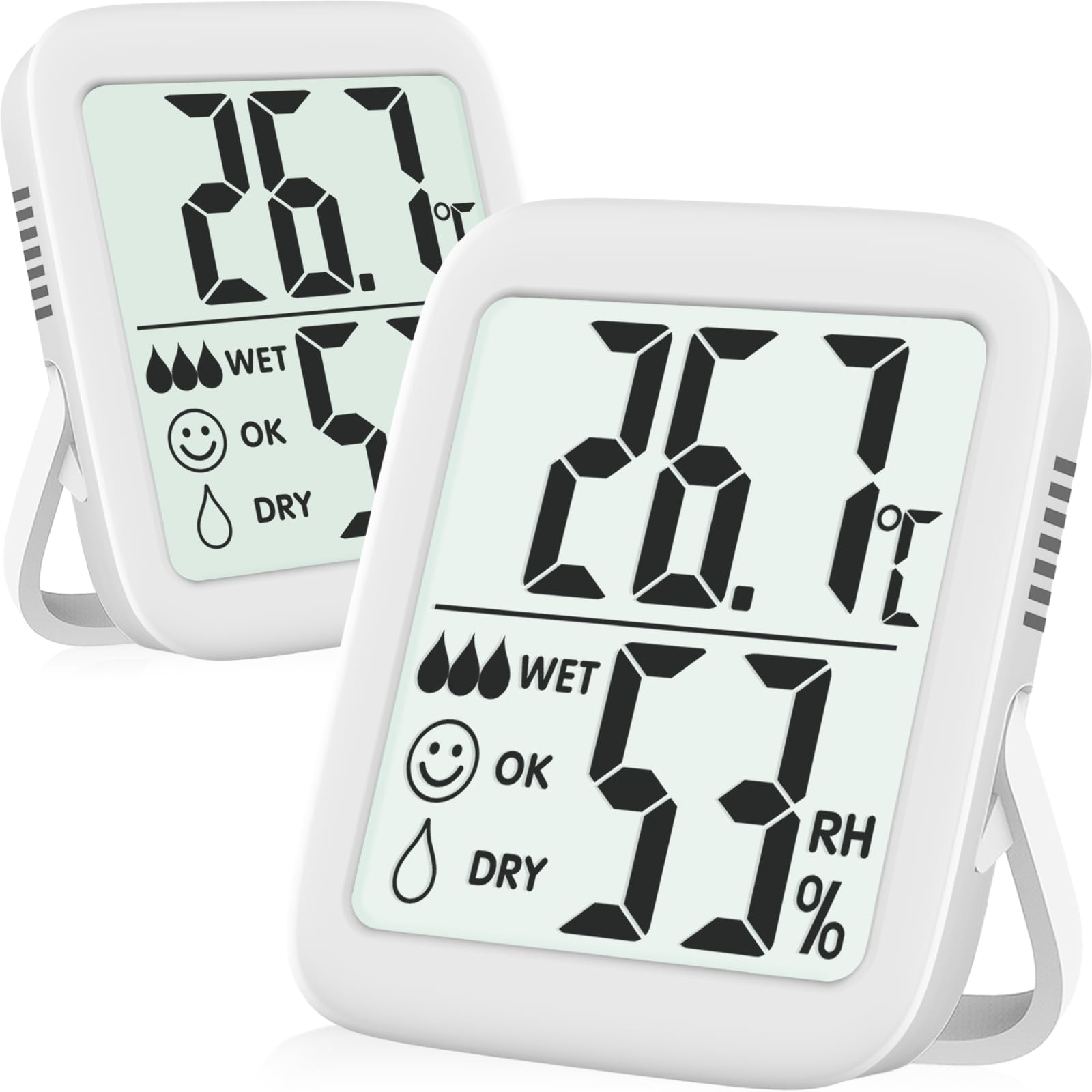 Antonki 2 Stück Thermometer Hygrometer Innen Raumthermometer 🌡️ Angebot bei HelloDeals
