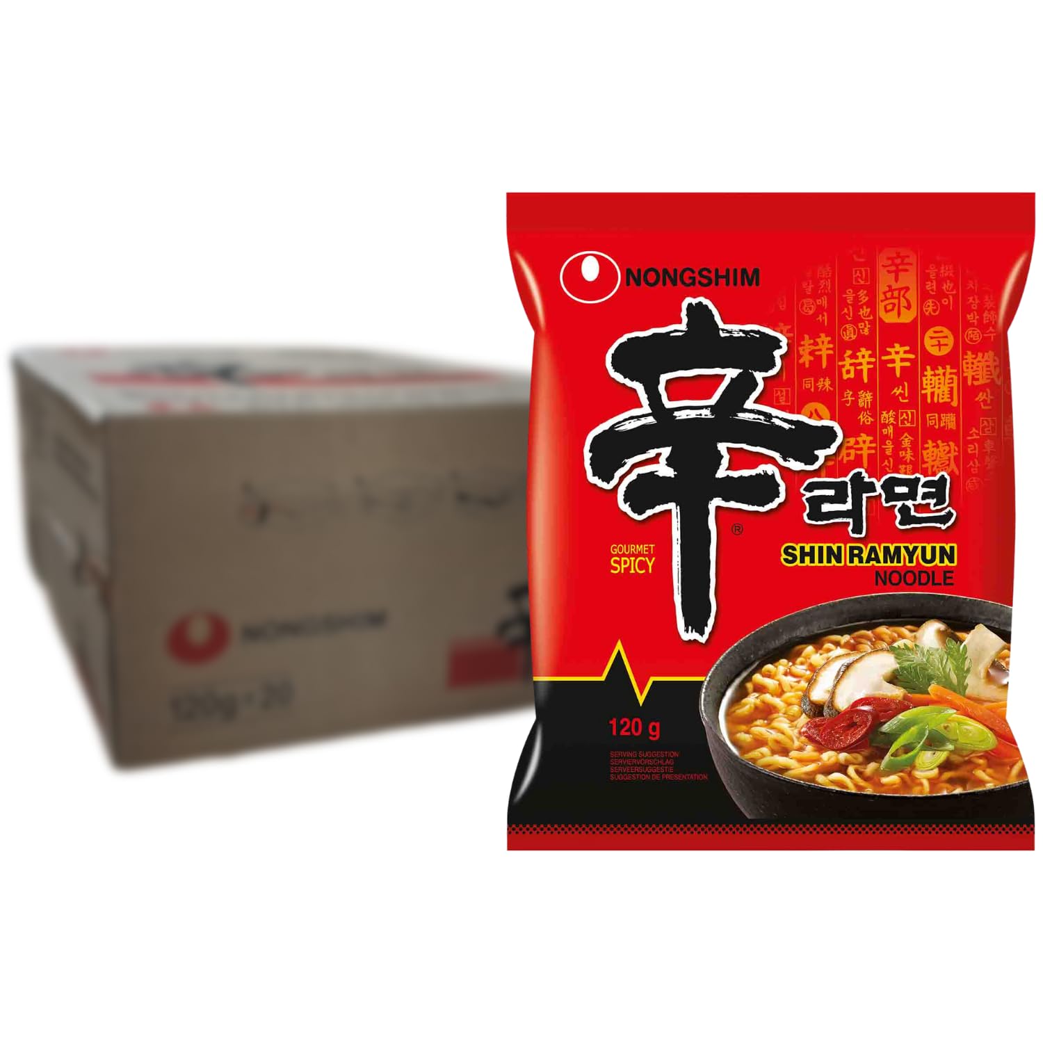 Nong Shim Instantnudeln Shin Ramyun Vorteilspack - Koreanische Rindfleisch Ramen Suppe 🍜 Angebot bei HelloDeals