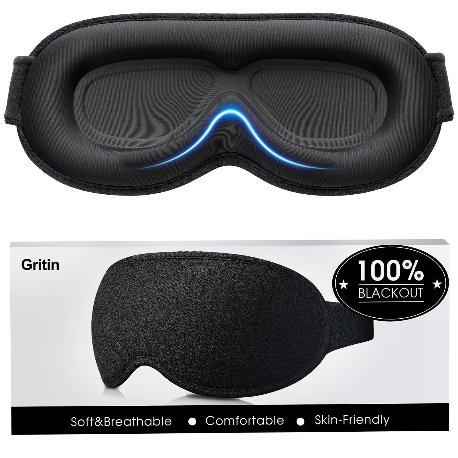 Gritin 3D Schlafmaske für Seitenschläfer 🌙👁️ Angebot bei HelloDeals