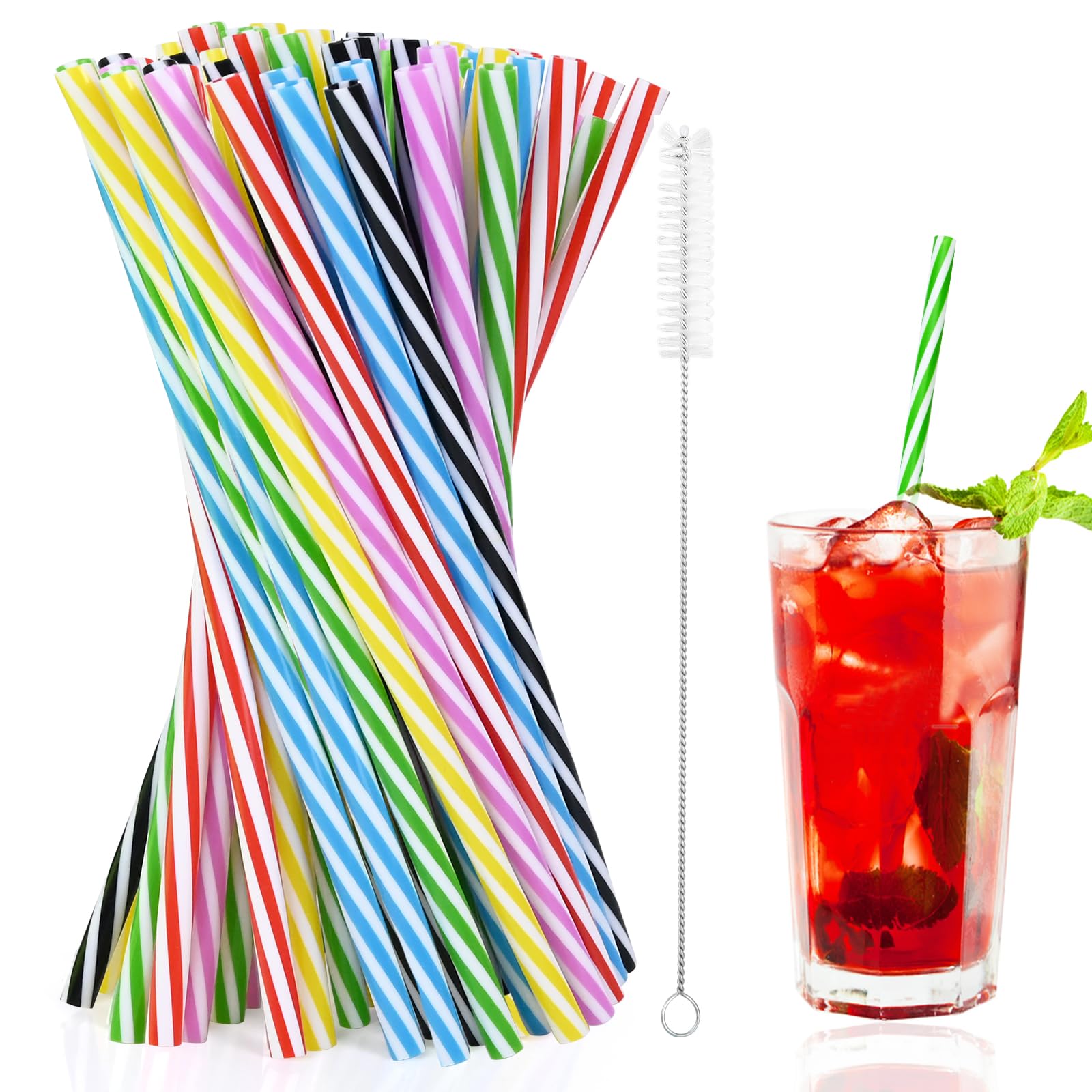 🌈 60 Stück Wiederverwendbare Strohhalme Set 🥤 Angebot bei HelloDeals