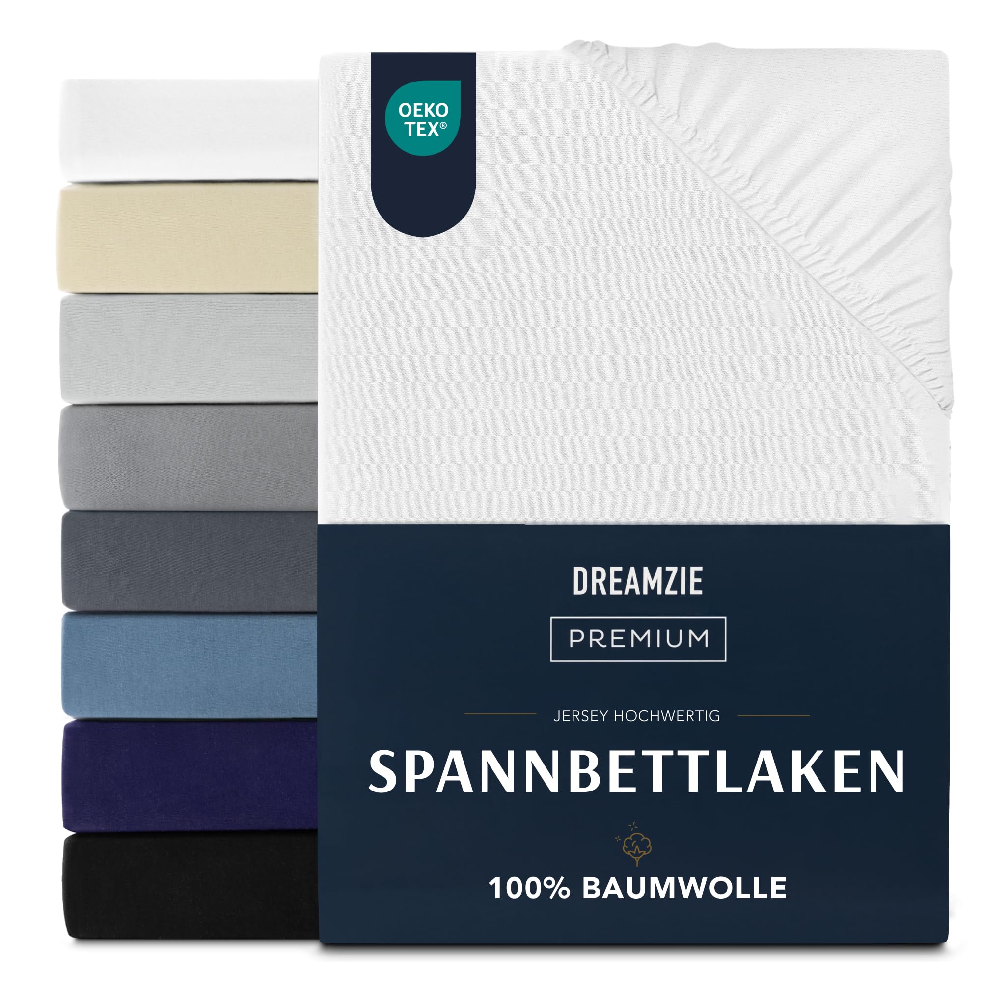 🌟 Dreamzie Premium Spannbettlaken 160x200 cm - Luxuriöser Komfort aus 100% Jersey Baumwolle 🌙 Angebot bei HelloDeals