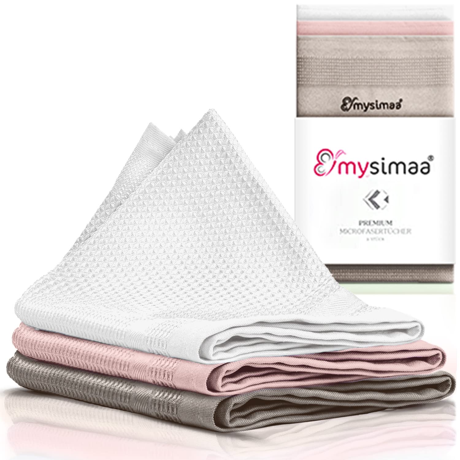 mysimaa Mikrofasertücher 40x40 - Fenstertuch Streifenfrei, Autopflege, Putzlappen Küche Angebot bei HelloDeals