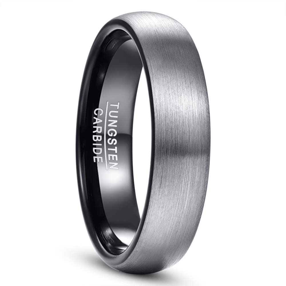 🌟 NUNCAD Paar Ringe Eheringe 4mm 6mm breit Wolfram Ring Herren/Damen 🌟 Angebot bei HelloDeals