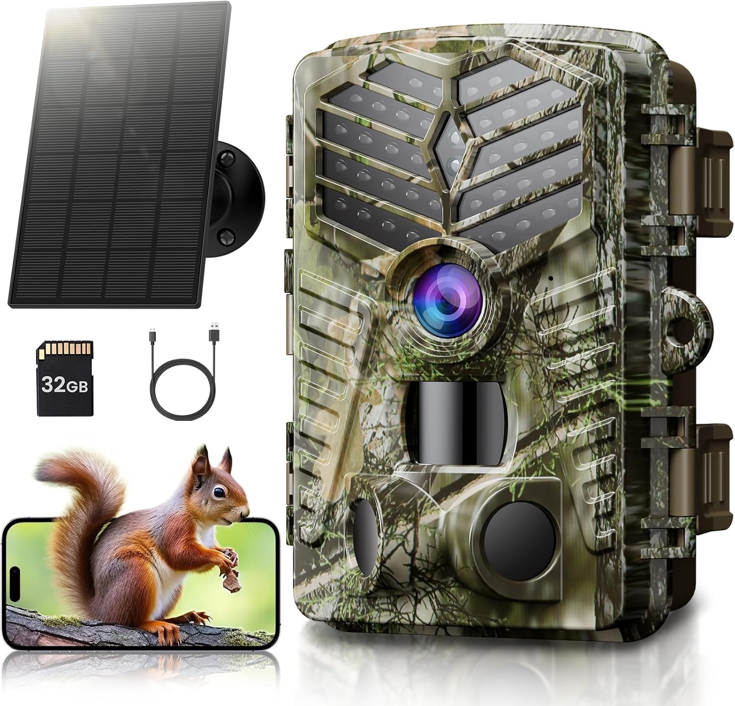 Solareye Wildkamera mit Handyübertragung App - 📸 2,7K 48MP WLAN Wildtierkamera Solar 🌞 Angebot bei HelloDeals